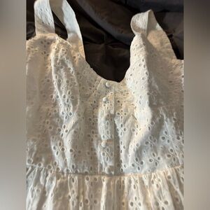 Lulus white dress eyelet design double layered size M